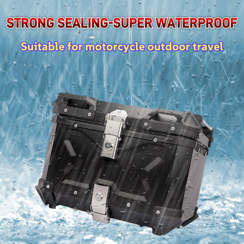 45L,55L Universele Motorcycle Top Box Aluminium Staart Box Motorfiets Kofferbak Achterbagage Case Waterdichte Motor Top Case Toolbox