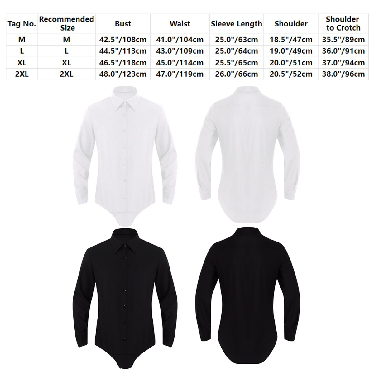 Herren Langarm Einteiliges Tanzhemd Umlegekragen Button Down Latin Modern Dance Body Shirt Tops Tanzkostüme