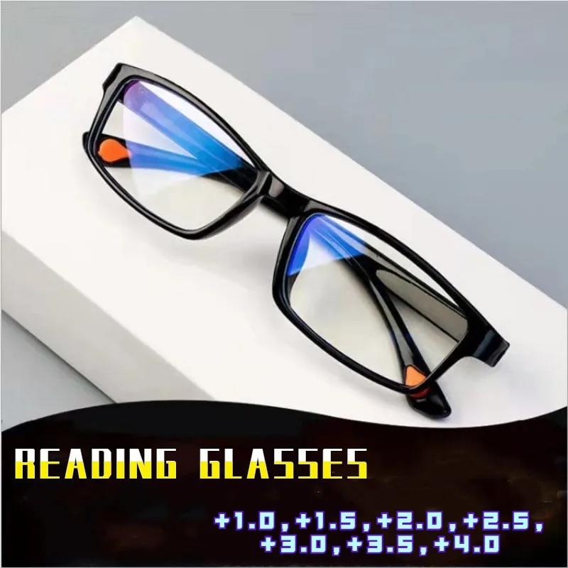 Gafas de lectura + 1,0 ~ + 4,0 ligeras, gafas antiluz azul