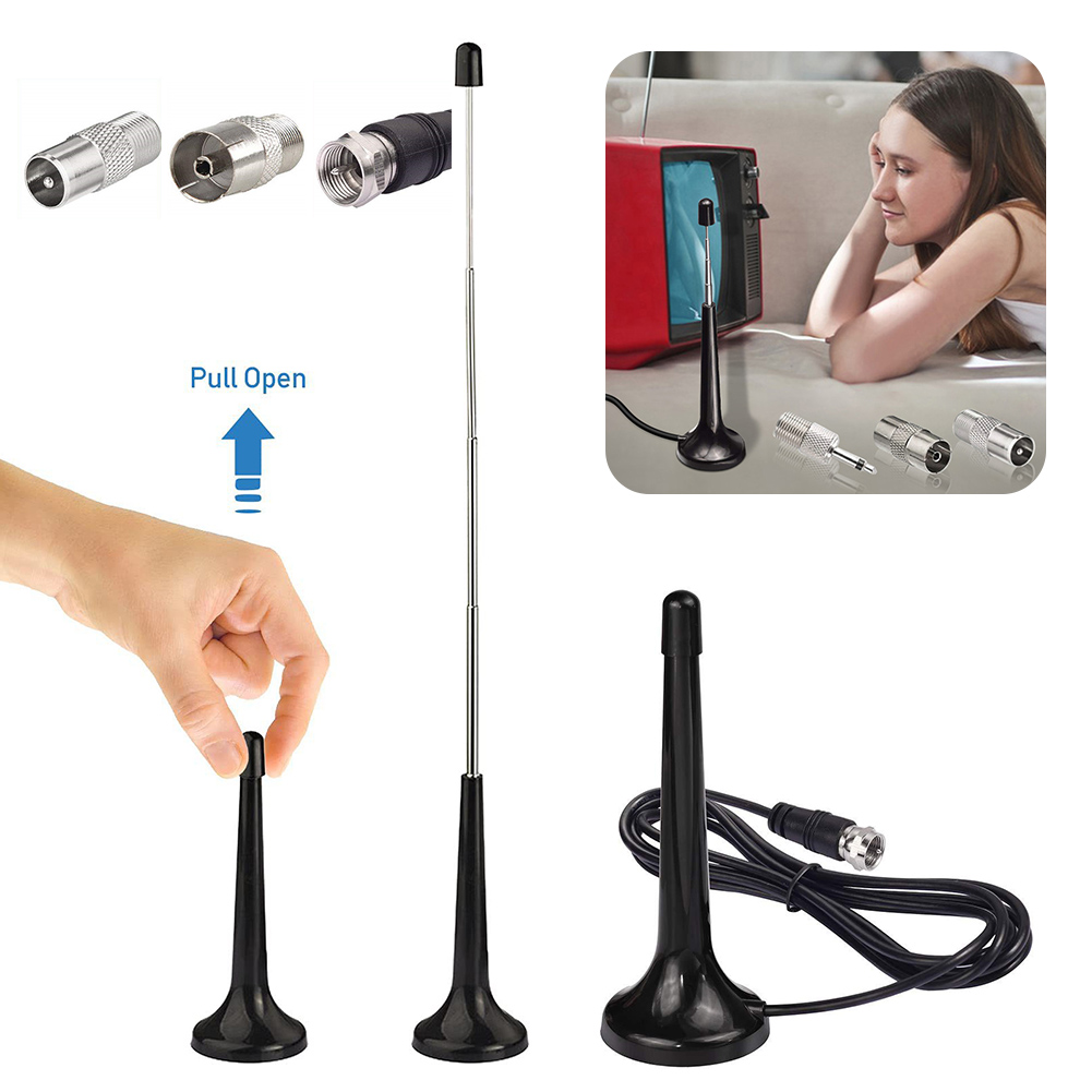 High Gains FM Telescopic Antennas with 3 Adapter DAB FM Antennas 75 Ohm DAB Radio Replacement Antenna for Home Stereo Receiver