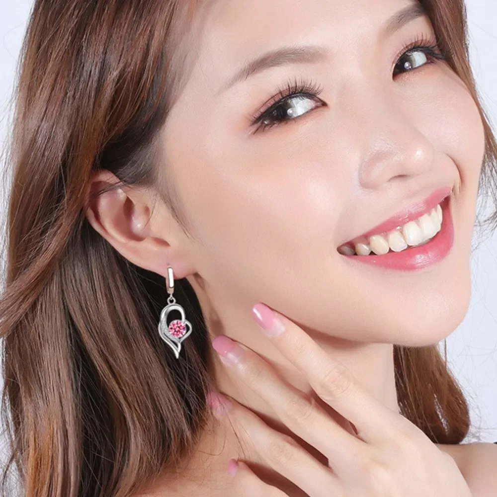 Chất Liệu Bạc 925 Thời Trang Cho Nữ Trang Sức Cao Cấp Màu Xanh Hồng Trắng Tím Pha Lê Zircon Bán Chạy Từ Bông Tai