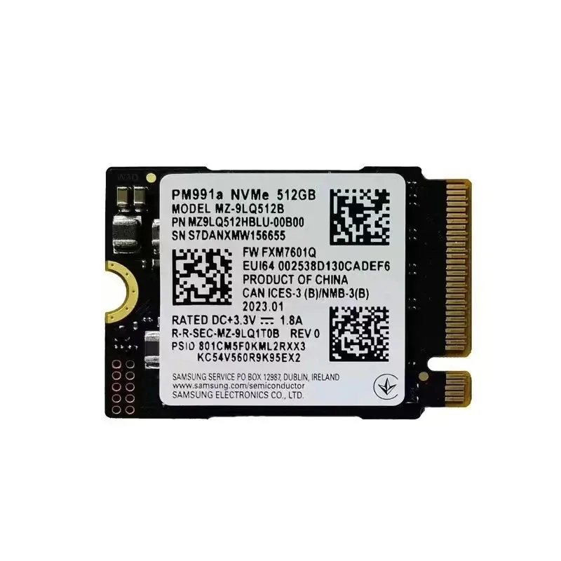 Original  PM991/PM991a 1 512GB  2230 M.2 Internal Solid State Drive PCIe3.0 x4 NVME  for Microsoft Surface Pro 7+ Steam Deck ssd