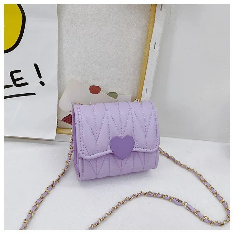 Moda coração bebê meninas mini crossbody bolsa de ombro para crianças bolsa de moedas bolsas mini quadrado saco do mensageiro das crianças
