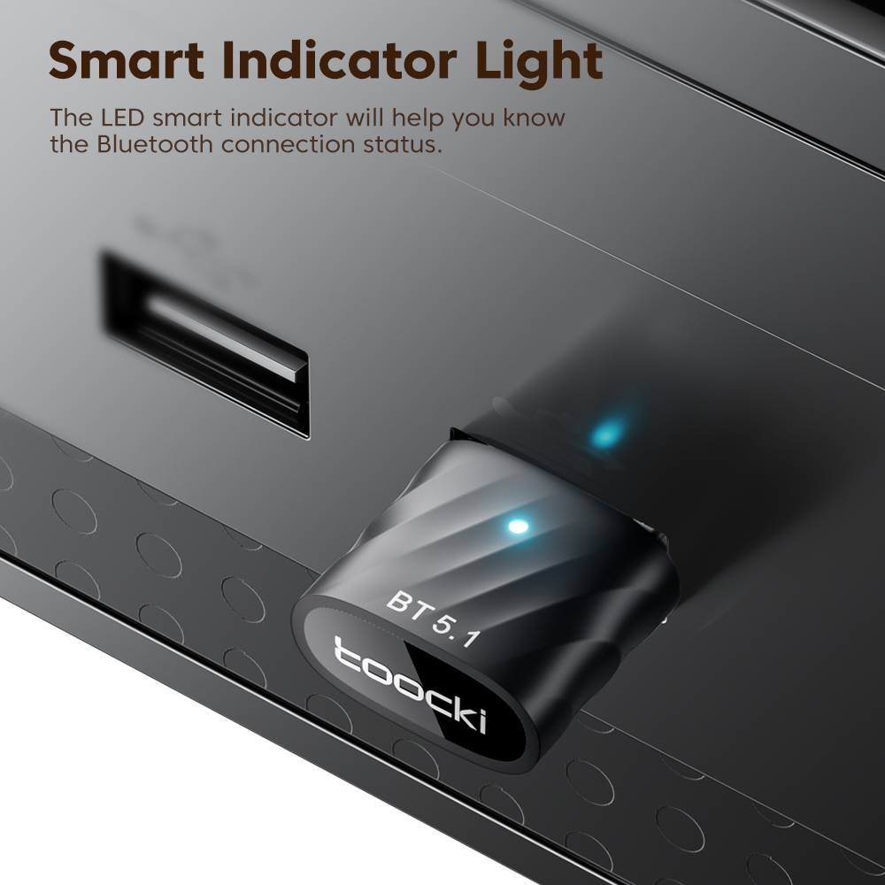 Toocki usb bluetooth adapter bluetooth 5,1 drahtloser bt empfänger sender adaptador für pc lautsprecher maus musik audio adapter