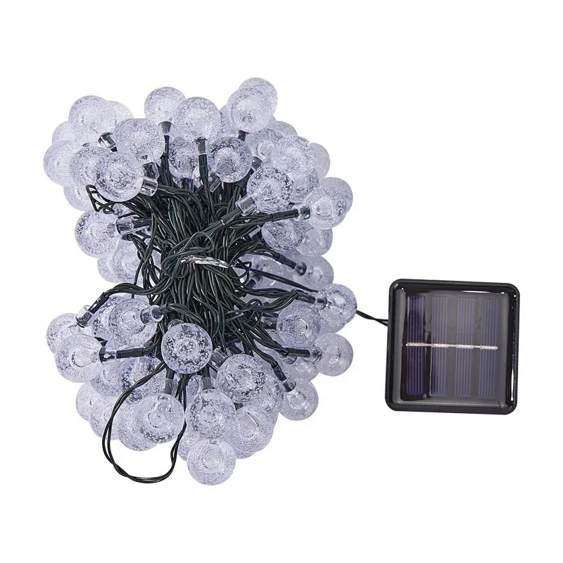 20/50/100LED พลังงานแสงอาทิตย์ Bubble Ball LED String Light กันน้ํากลางแจ้ง Courtyard Garden Fairy ไฟตกแต่งงานแต่งงาน