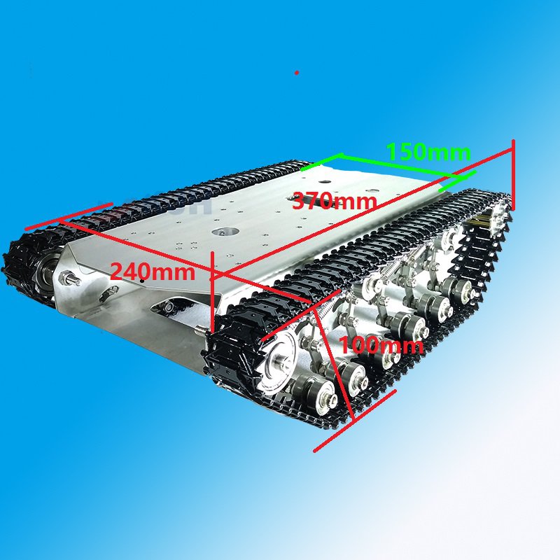Grande carga ts600 rc tanque chassi de metal com motor plstaic/trilha inoxidável carro robô para ros kit robô rc carro robótico programável