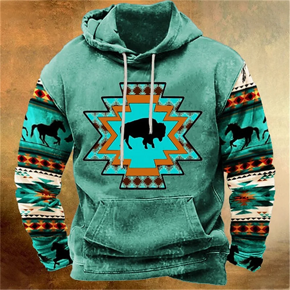 Vintage Pullover Hoodiesสําหรับผู้ชายฤดูใบไม้ร่วงRetro Men Hoodiesแฟชั่นขนาดใหญ่เสื้อแขนยาวลําลองผู้ชายเสื้อผ้าTops