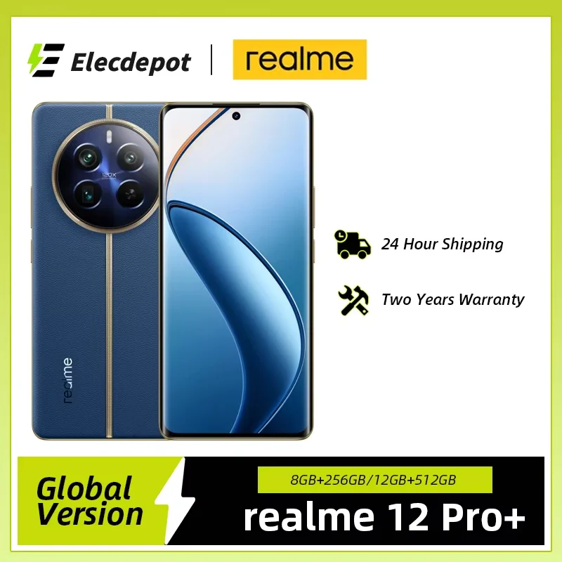 Versión Global realme 12 Pro Plus 5G Smartphone 64MP Periscope Retrato Cámara Snapdragon 7s Gen 2 120Hz Pantalla 67W SUPERVOOC