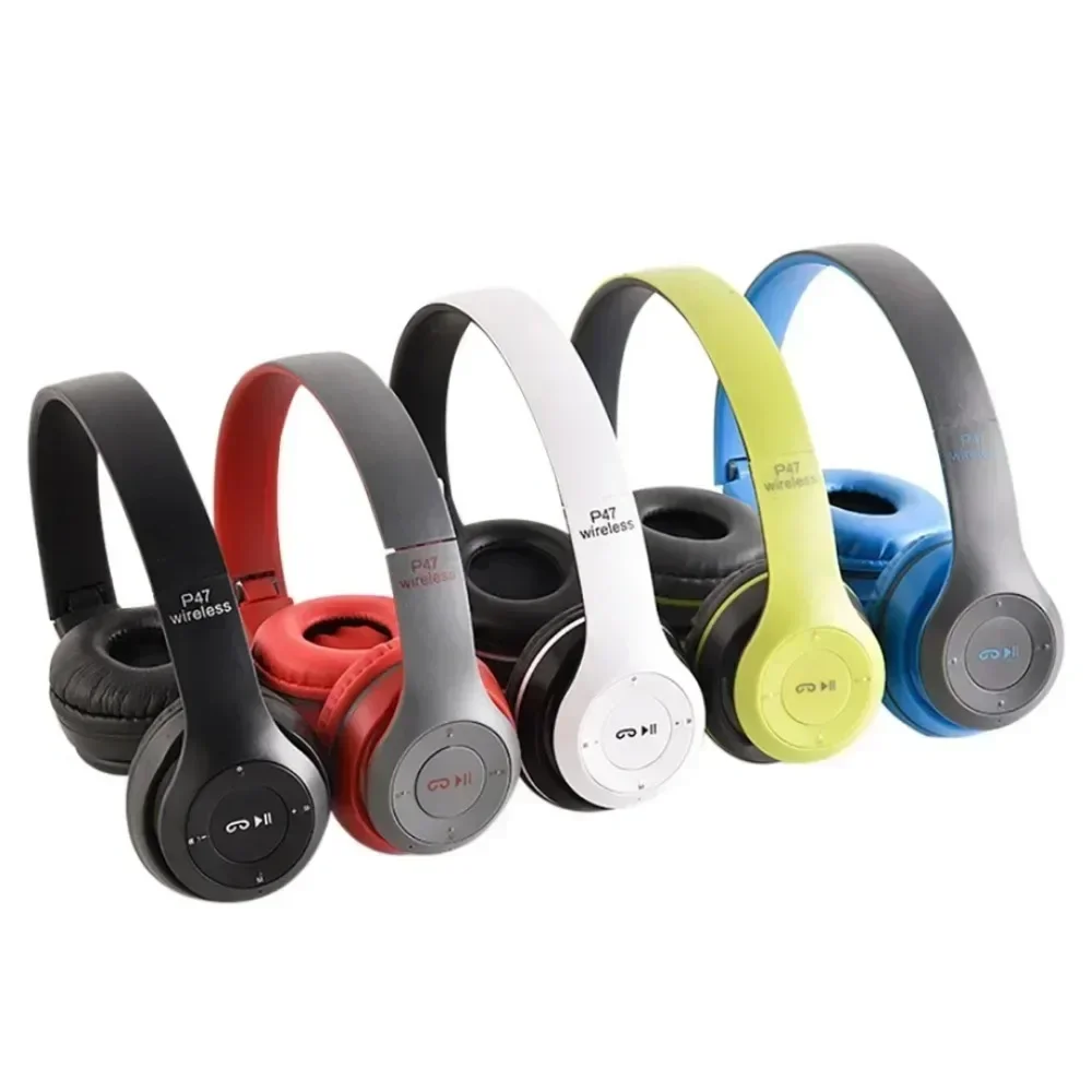 Cuffie bluetooth Wireless P47 con microfono cuffie con cancellazione del rumore auricolari audio Stereo cuffie da gioco sportive supporta PC