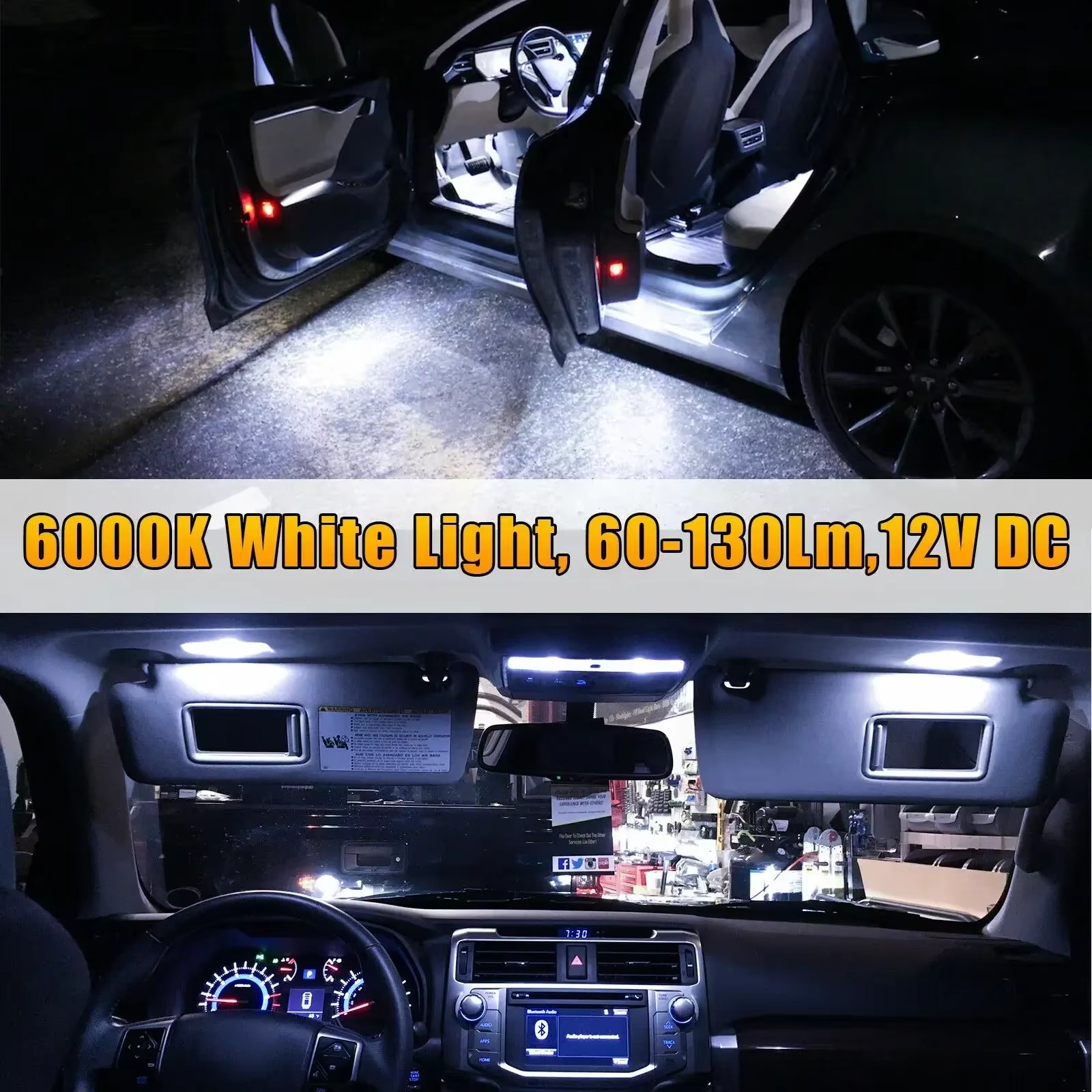 23Pcs LED Car Interior Lights T10 5050 Dome Trunk License Plate Lamps Kit White for Bmw E53 E60 E90 LED Interior Light Bulbs
