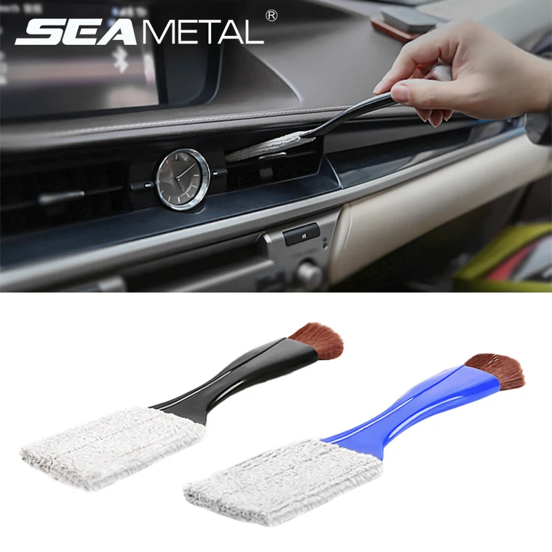 SEAMETAL-cepillo de limpieza de coche, cepillo multifuncional para salida de ventilación de aire de coche, cepillos de eliminación de polvo para limpieza Interior de coche, cuidado de detalles