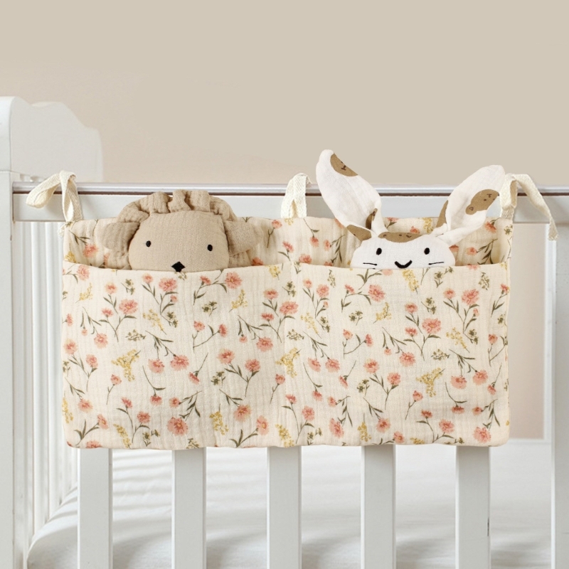 Baby Cribs Storage Bag Baby Bedside Hanging Storage Bag Cotton