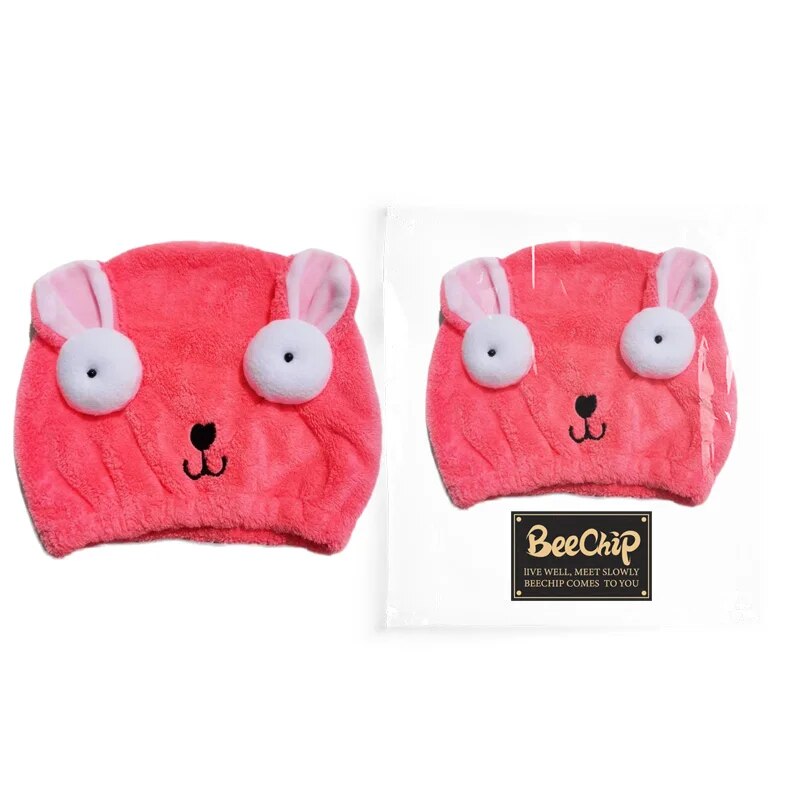 Ręcznik do suszenia czepek kąpielowy Cute Cartoon koralowy aksamitny ręcznik na głowę ręcznik do włosów chłonna szybka czapka suche włosy kobiety dzieci i dorosłych