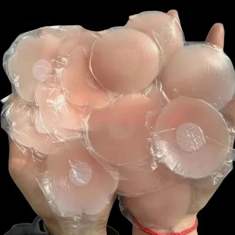 Capa de silicone reutilizável para mulheres, sutiã adesivo de pétala de peito sem alças, almofadas invisíveis para seios, pastéis íntimos
