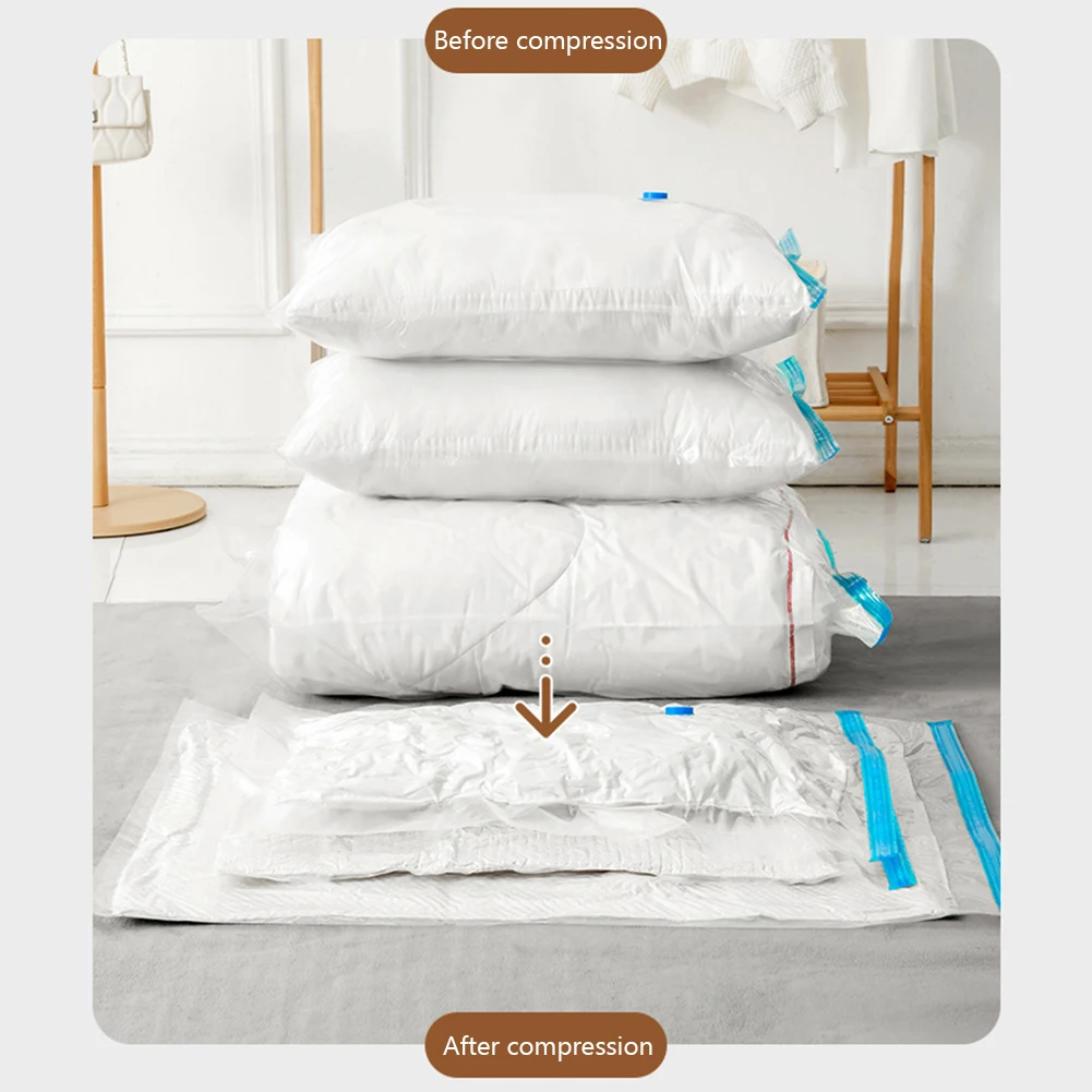 7 Sizes Reusable Vacuum Bags Electric Pump or Vacuum Compression Sealer Bag Mini Vacuum Sealer Machine for Clothes Organizer