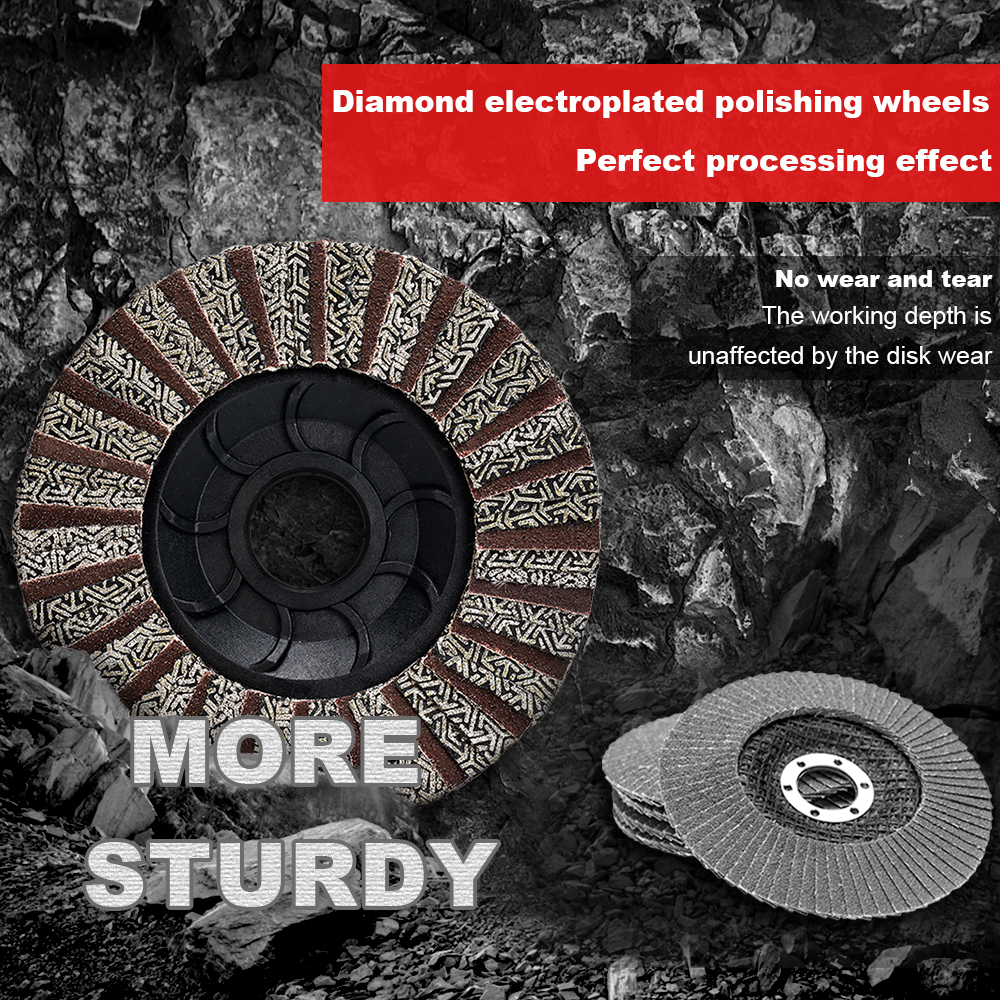 Casaverde 115mm 다이아몬드 플랩 디스크 전기도금 세라믹 플랩 디스크 천연 Sotne, 세라믹, 복합재, 유리 및 기타 연삭