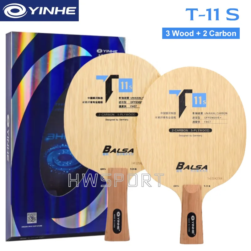 Yinha t11s lâmina de tênis de mesa super leve lâmina de pingue-pongue 5 madeira 2 carbono ofensivo 72g