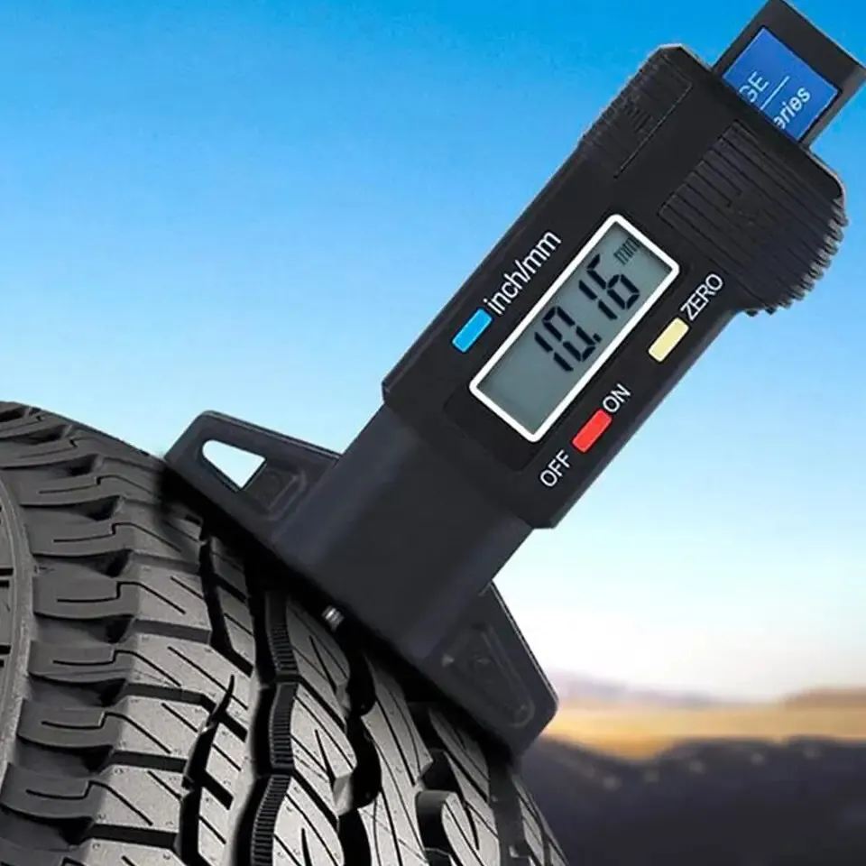 1PC Digitale Tiefenmesser Messschieber Profiltiefenmesser LCD Reifen Profil Gauge Für Auto Reifen 0-25mm Messgerät Werkzeug Messschieber Reparatur Werkzeuge