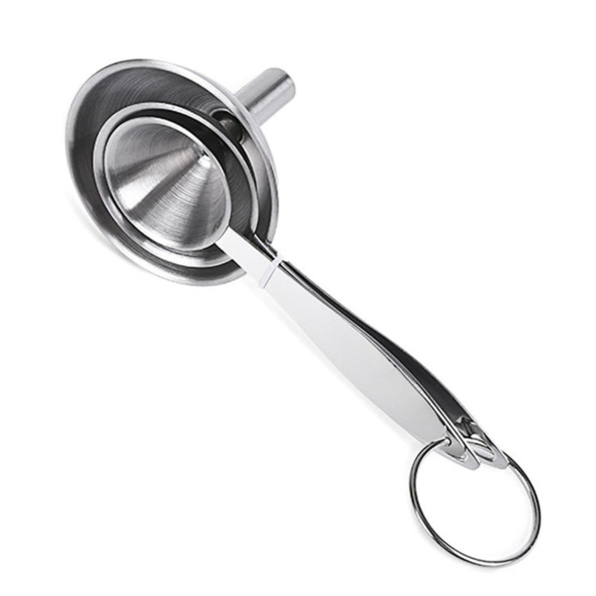 A71P 6X 3 in 1 Funnels for Filling Bottles Stainless Steel Small Kitchen Funnel Set for Transferring Essential Oils Liquid