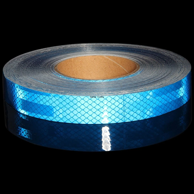 Blaue reflektierende Auto aufkleber selbst klebendes Mikro diamant band 2,5 cm * 5m wasserdichte Fahrrad reflektor streifen für Motorräder