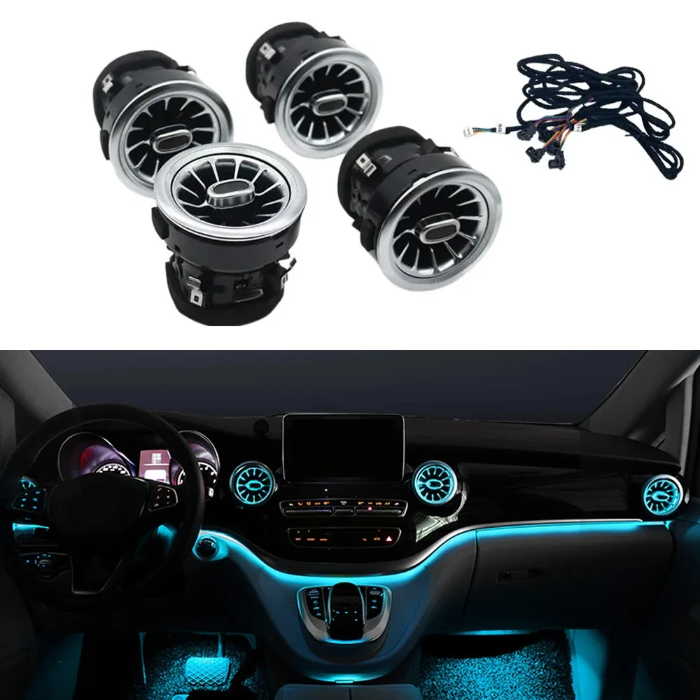 Tablero frontal LED para coche, salida de ventilación de aire acondicionado, Interior Turbo para Mercedes Benz Clase V EQV Vito Viano Valente Metris W447