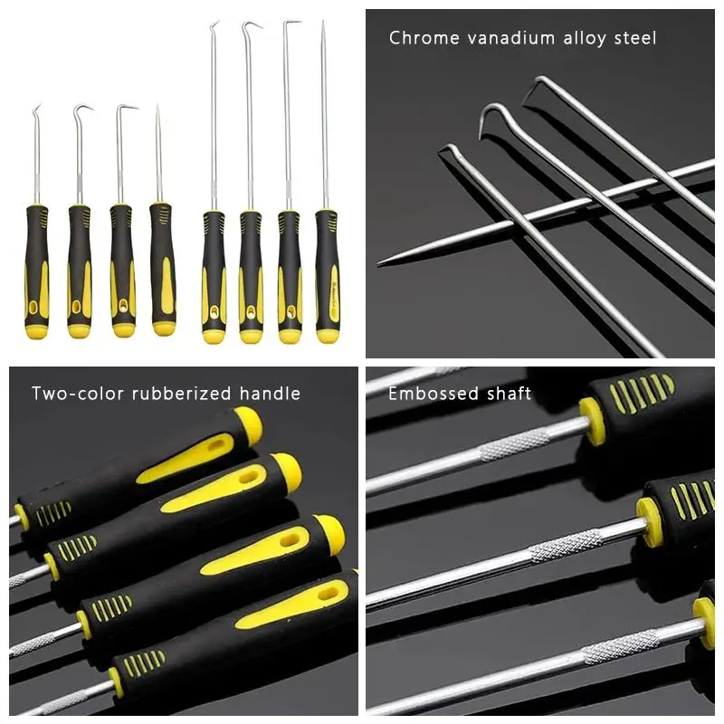 4 stücke Pick und Haken Set Auto Auto Öl Dichtung/O-Ring Dichtung Dichtung Pick Haken Puller Remover Reifen stein Reinigung Auto Wartung Werkzeuge