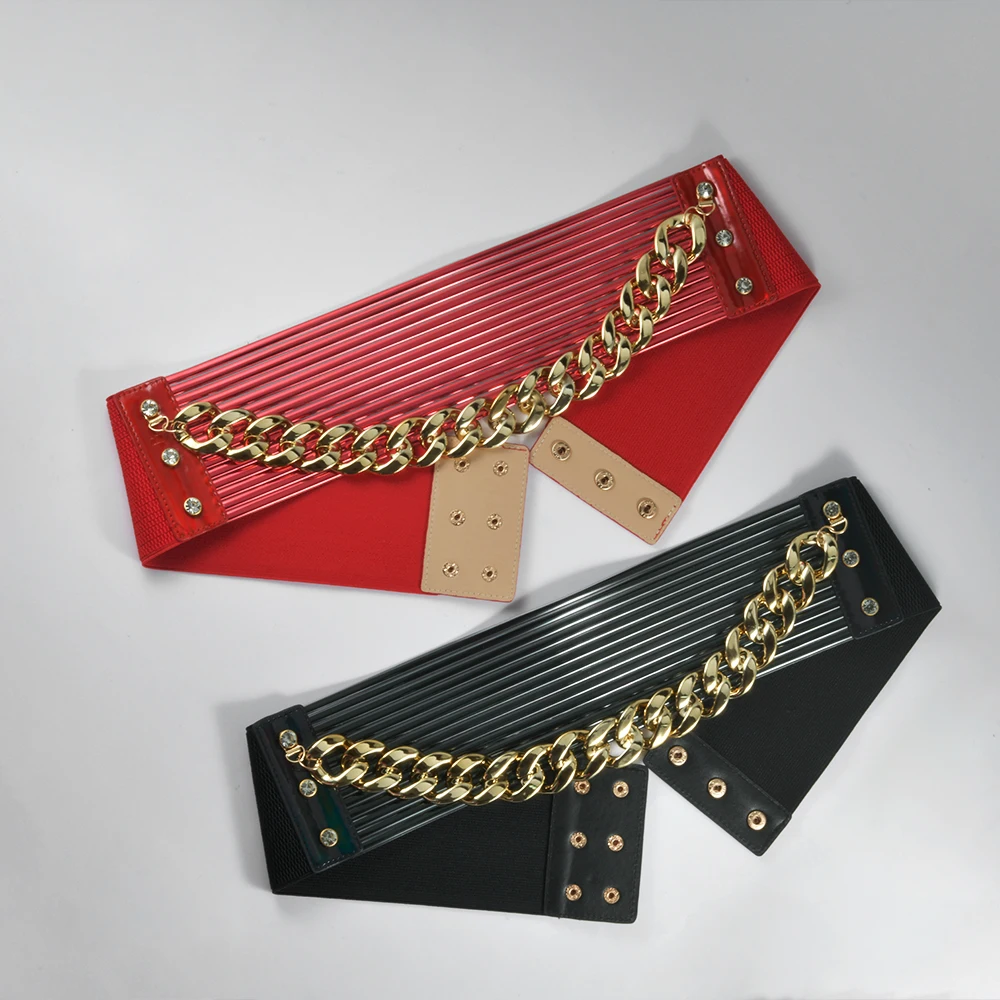 1 pieza de cinturón para mujer, corsé, cinturón ancho, cinturón con hebilla de Metal, corsé decorativo, correa, accesorio para vestido de fiesta, ajuste elástico