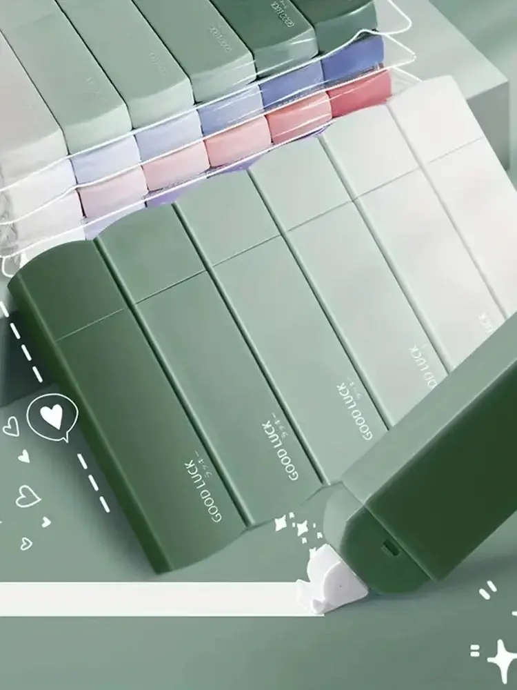 1 confezione da 6 sfumature di nastro correttore colore macaron portatile muto senza traccia forma quadrata facile da usare per la casa dell'ufficio scolastico