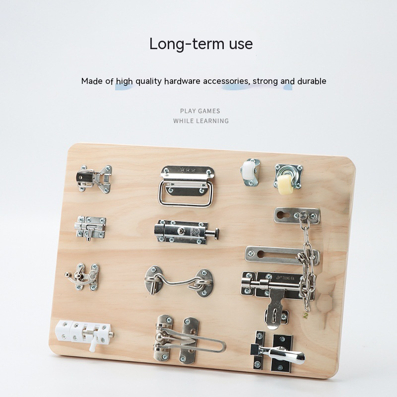 Bận Rộn Ban DIY Phụ Kiện Mở Khóa Chốt Cửa Đồ Chơi Cha Mẹ-Con Handmade Tương Tác Giáo Dục Montessori Cho Bé Cảm Giác Đào Tạo