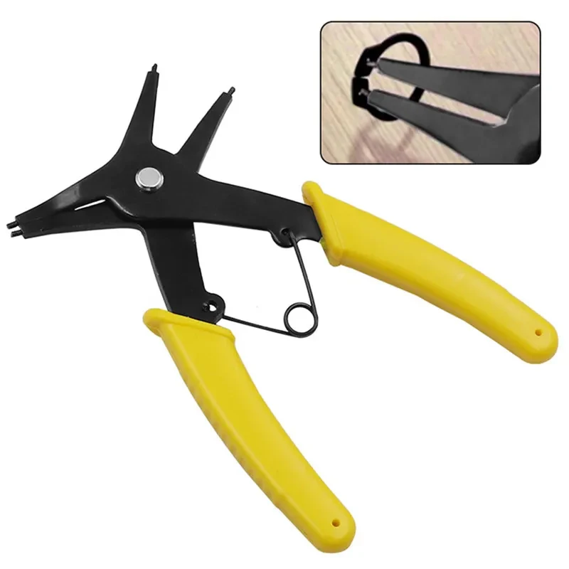 Pinza per anelli elastici 2 in 1 Pinza per anelli elastici a 4 vie Utensile manuale multifunzionale