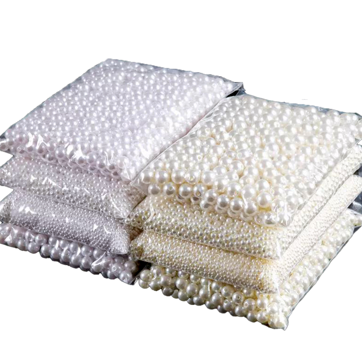 3-20mm 10-1000 stuks recht gat ABS imitatie parel beige witte armband met ronde kralen voor DIY ambachtelijke sieraden maken producten