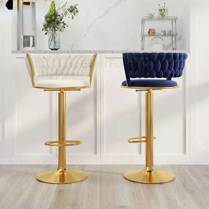 Cadeira de bar giratória luxuosa, ajustável, moderna, vintage, nórdica, designer, restaurante, chaise haute, móveis de bar mzy