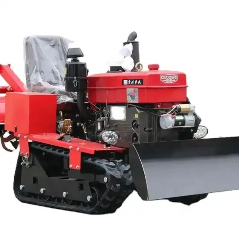 Farm Mini Diesel walking tractor tiller Rotary Plough Machine also named Crawler type micro-tiller