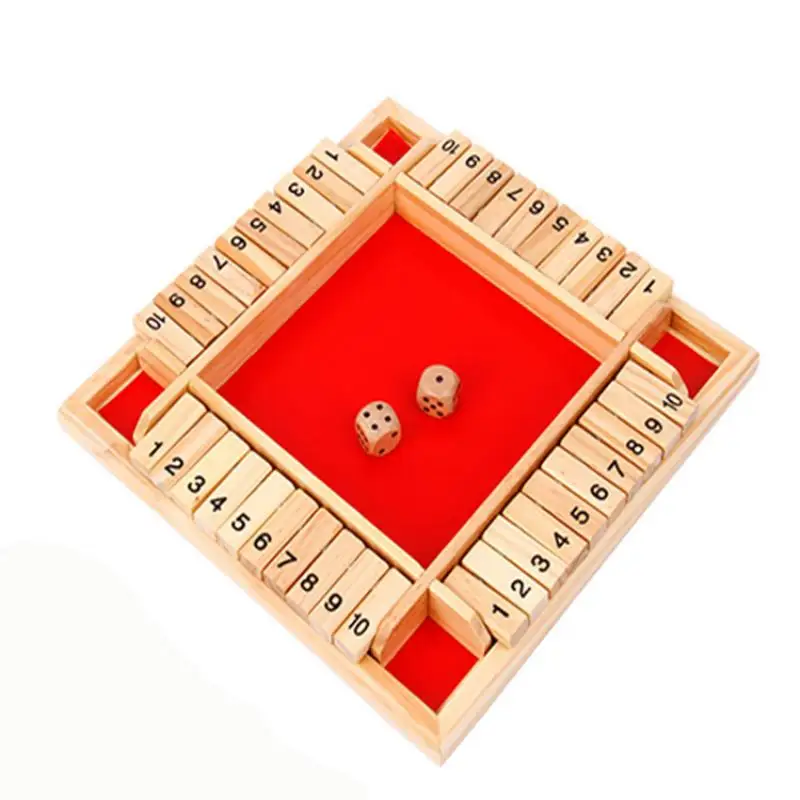 Deluxe Vierzijdige 10-nummers Sluit de doos Bordspelset Dobbelstenen Party Club Drinkspellen voor volwassenen Families voor kinderen Volwassenen