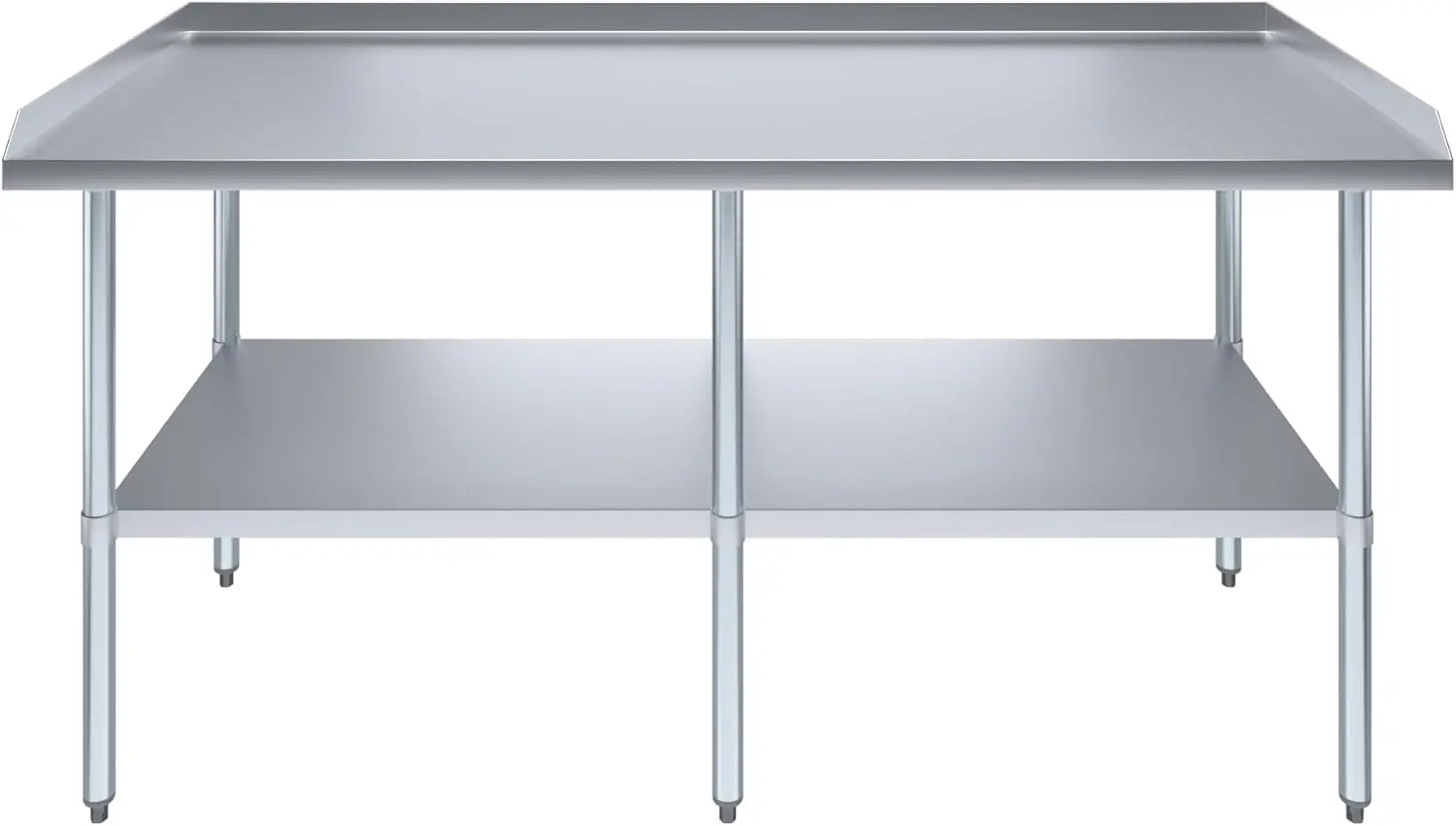 Commercial Work Table with Backsplash and Sidesplashes72" Long x 30" Deep