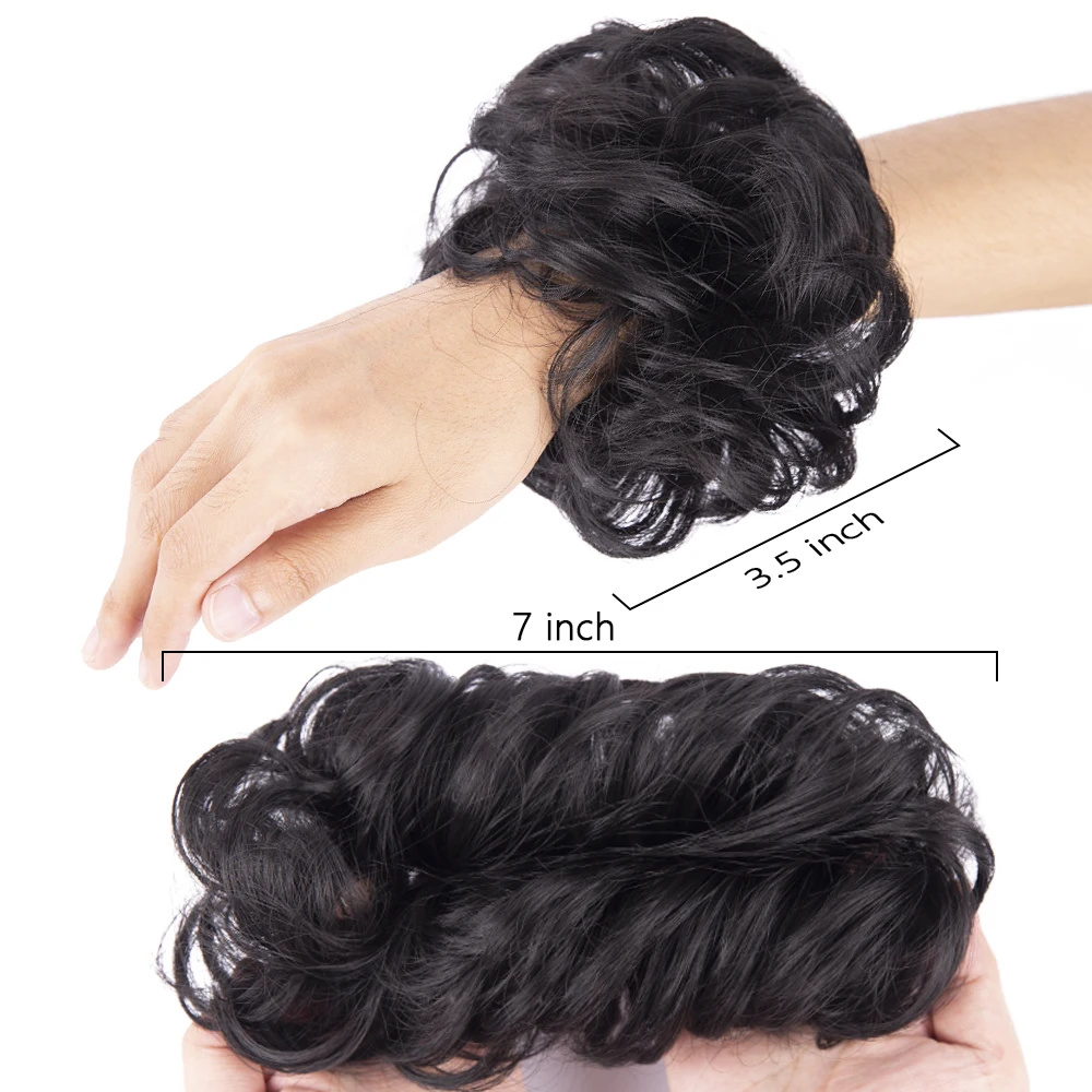 Tổng Hợp Búi Tóc Rối Scrunchy Tặng Lượn Sóng Chignon Thun Scrunchie Tóc Miếng Cô Dâu Bộ Tóc Giả Dễ Dàng Bun Updos Nữ Bé Gái
