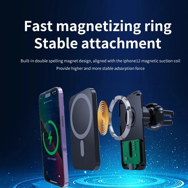 30w magnetisches kabelloses Auto ladegerät für iPhone 15 14 13 12 Pro Max Mini Macsafe Autotelefon halter Stand halterung Schnell ladestation
