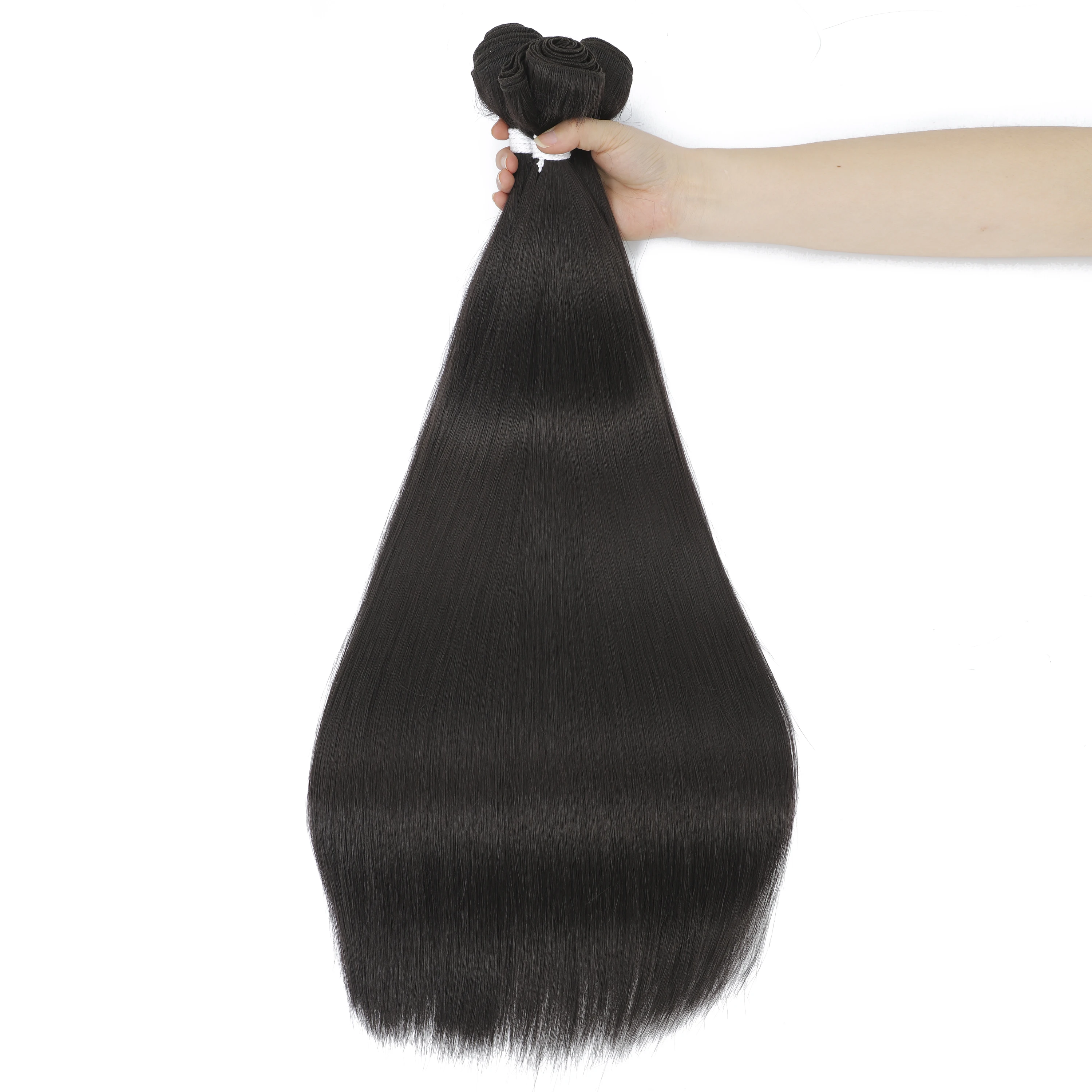 26 Polegada extensões de cabelo reto ombre pacotes de cabelo de fibra resistente ao calor tecelagem cabelo reto sintético