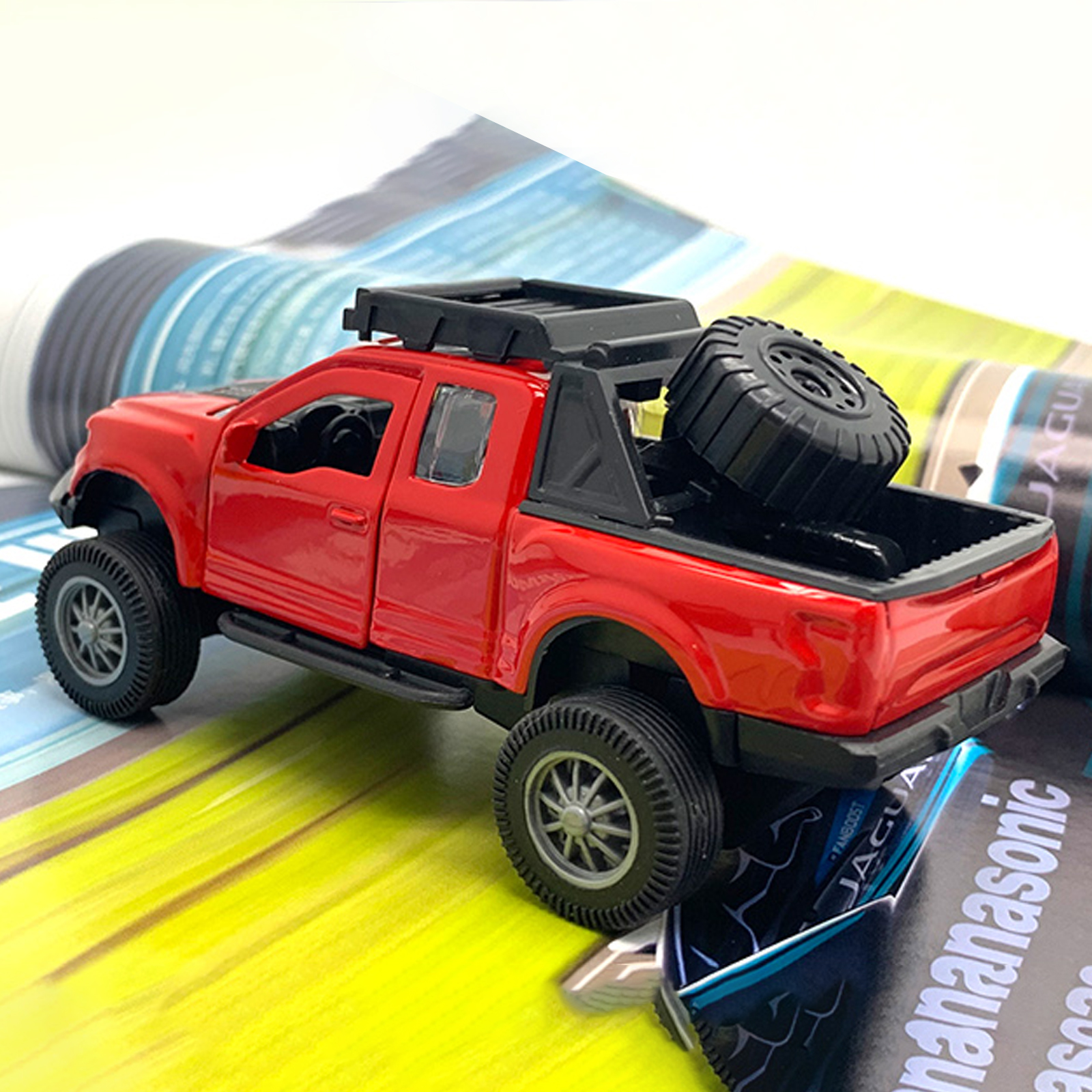 Modelo de carro de liga escala 1:36 F-150 - Brinquedo de ação com mola para crianças - Réplica autêntica divertida
