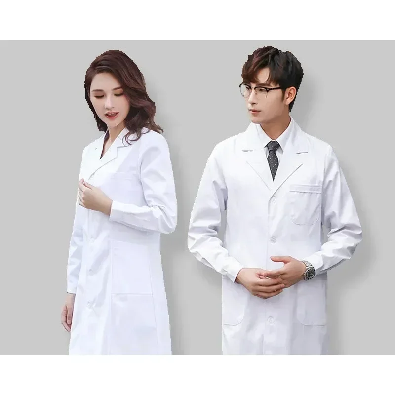 Unisex medische laboratoriumjassen – doktersuniformen met lange mouwen en korte mouwen voor dames en heren voor ziekenhuis/universiteit