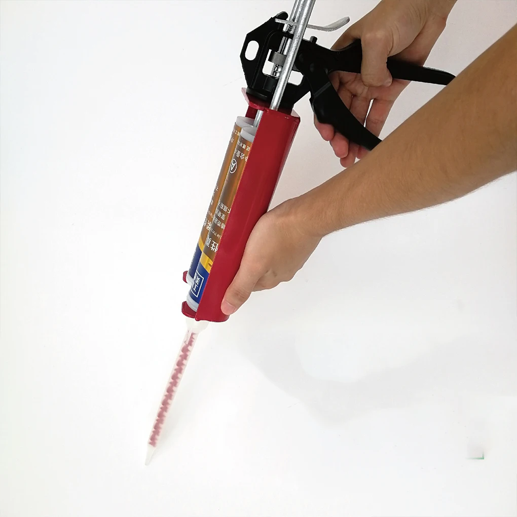 Two-Component Caulking Gun Manual Dual Cartridge Caulking Gun Iron Adhesive Applicator Gun for Epoxy Acrylic Polyurethane