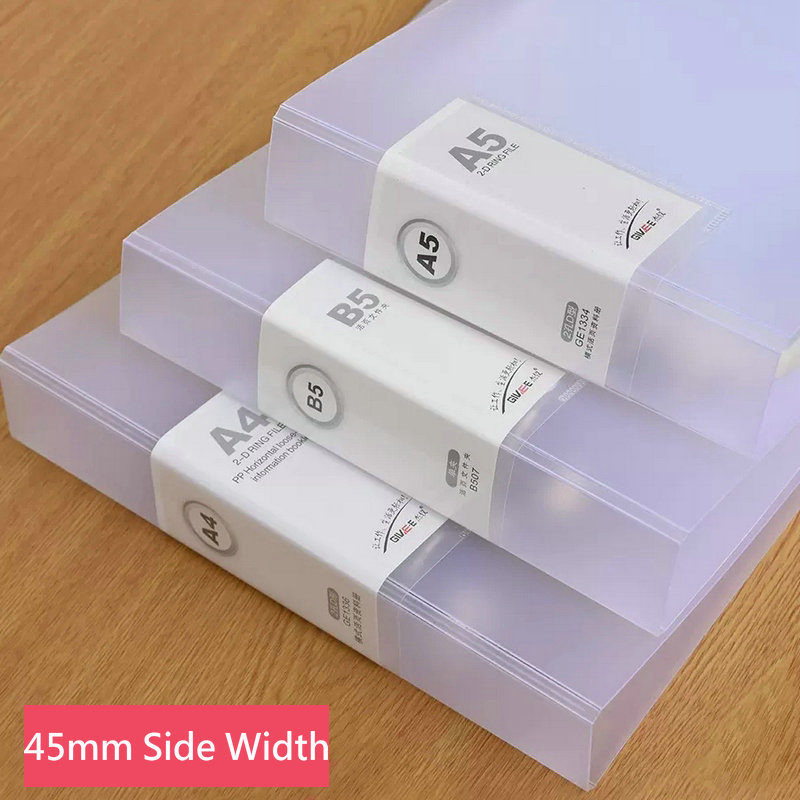 2-Ring-Ordner A4 Landschaft Papier Organizer Dokumentenordner A5 B5 Transparente Binderhüllen 2-Loch-Dateiordner für Dokumente