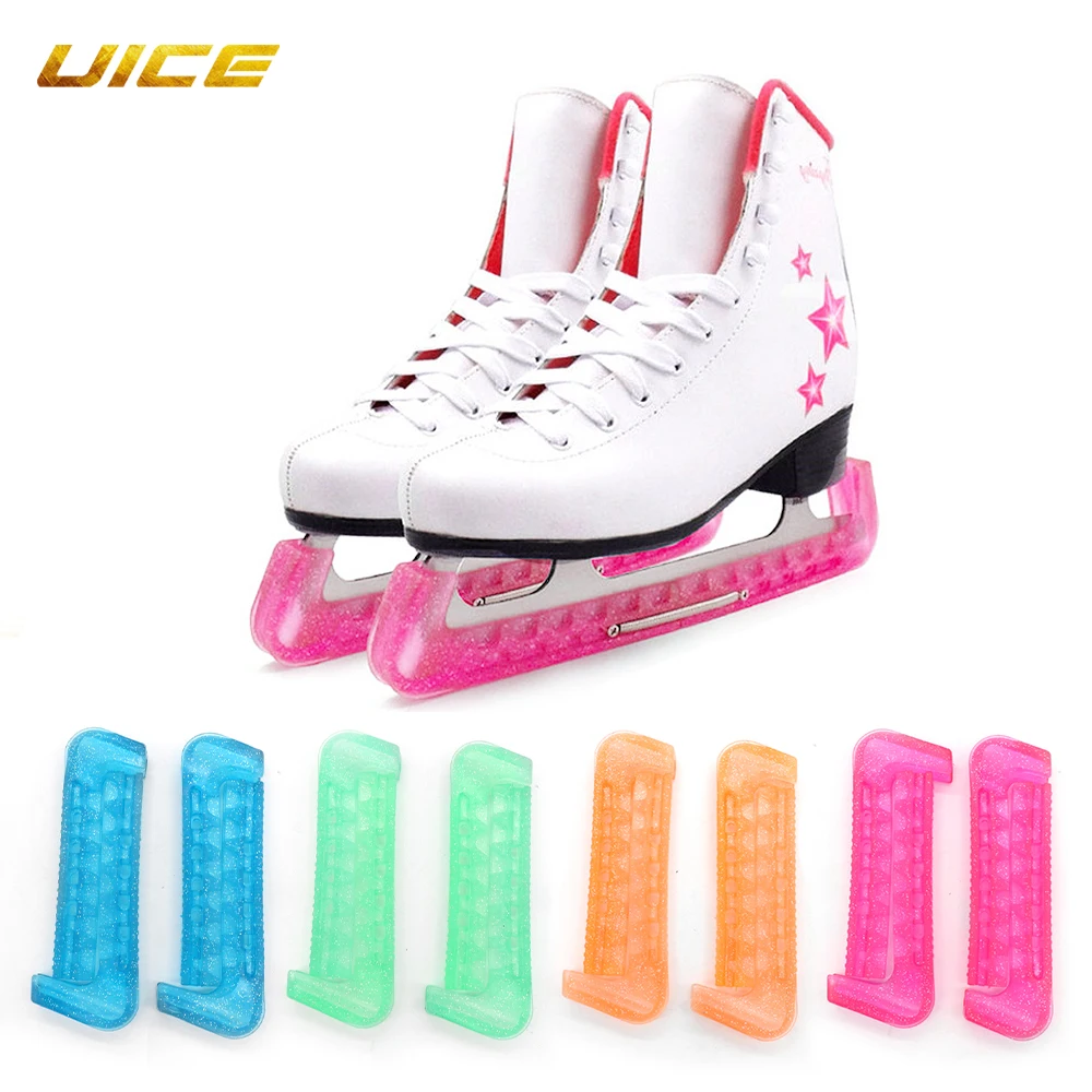1 par de plástico suave Hockey sobre hielo figura patín hoja Protector cubierta Protector patín sobre hielo corredor protectores para mujeres hombres jóvenes niños