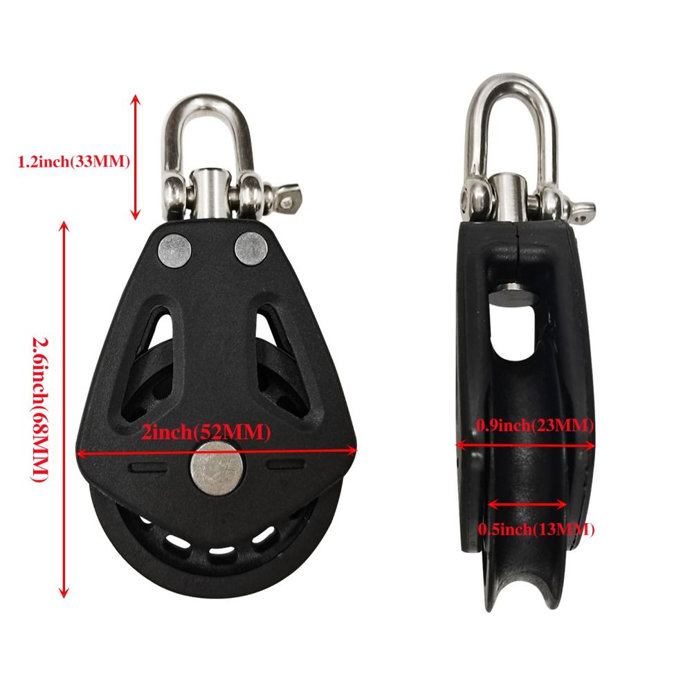 Durable Universal Head High Load Sheave Block Boat Accessories Sailboat Swivel Shackle Single Pulley