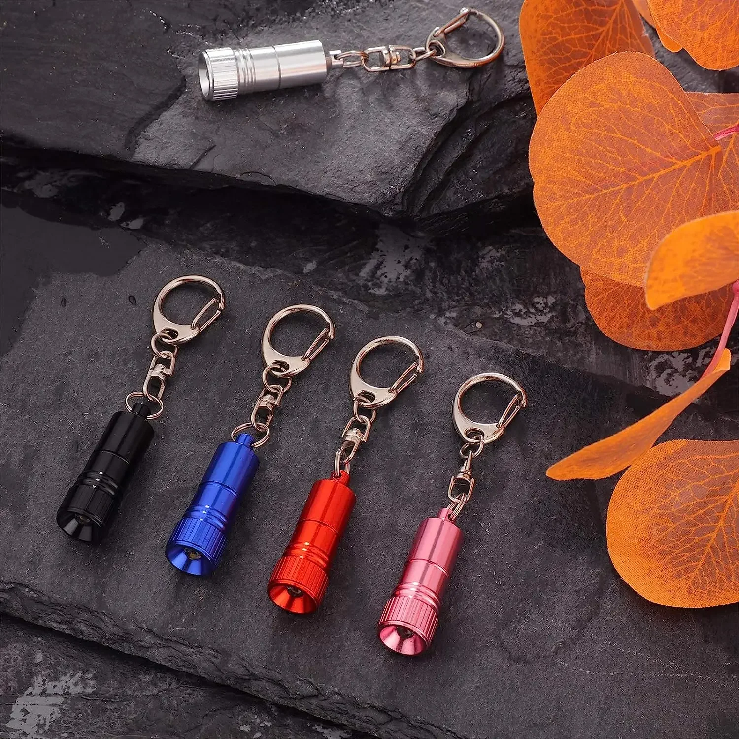 Mini Flashlight Pocket Key Ring Torch with Hook Emergency Lights LED Keychain Flashlights with Battery Include