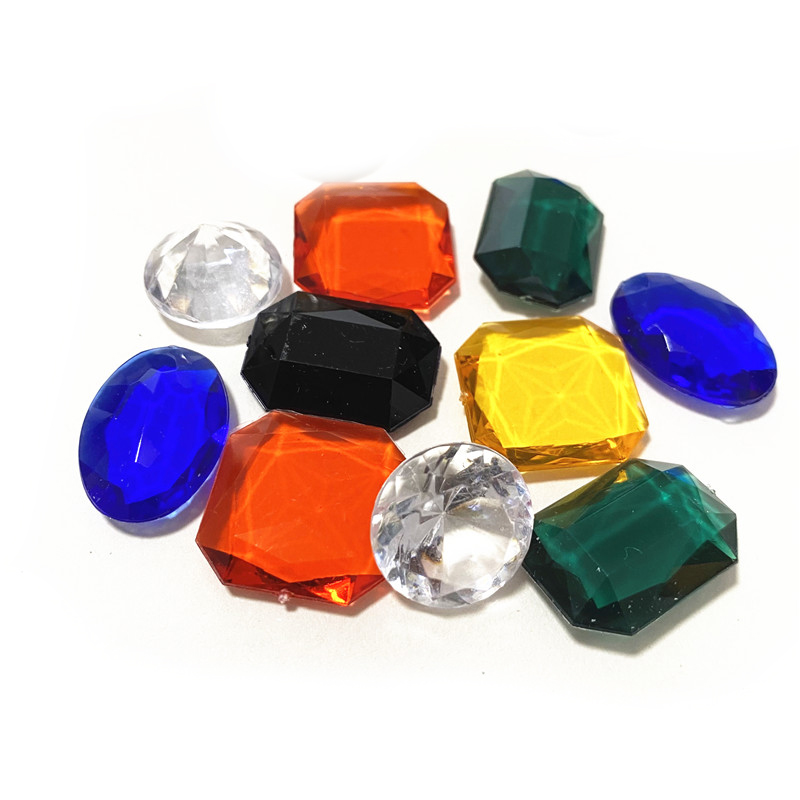 Piezas de juego de peón con forma de diamante, cuadrado, ovalado, Rectangular, acrílico, 10 Uds., para juegos de mesa Token, accesorios para mostrador