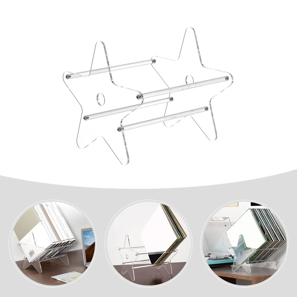 Acrylic Record Display Rack Large Capacity Bookshelf Storage ganizer Desktop Holder Album Stand Office Bookshelf