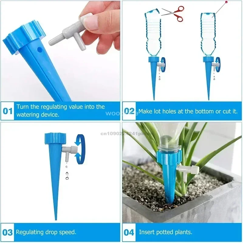 Irrigazione automatica delle piante a goccia Irrigazione a goccia Sistema di irrigazione del giardino Kit di irrigazione automatica delle piante da giardino Inserisci dispositivi di irrigazione