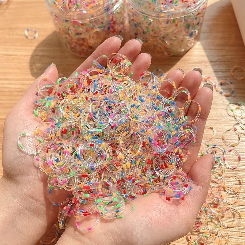 800 pçs meninas faixa de borracha descartável não machuca o cabelo pequenas crianças scrunchies cabeça corda bonito bebê cor cocar