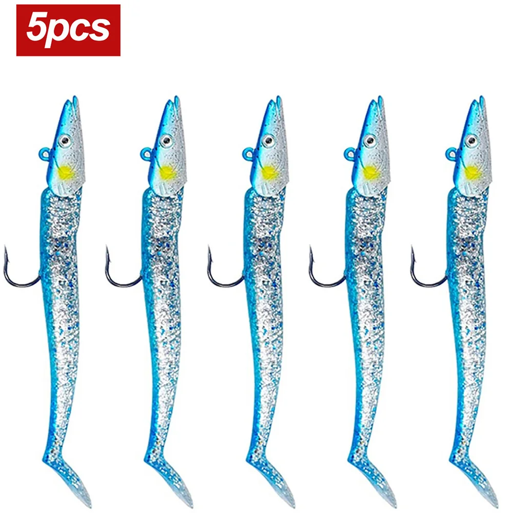 Señuelo de pesca suave, cebo Artificial Wobblers con cuchara, aparejos de pesca, 10g/11cm, 5 uds.